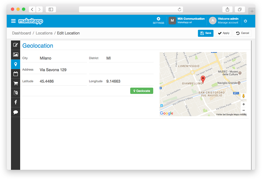 Funktionen Appman - GPS Integration
